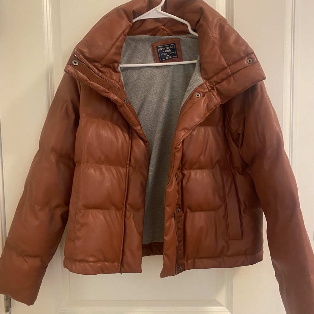 Abercrombie & Fitch Mini Faux-Leather Puff Jacket